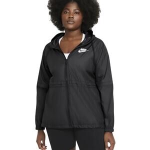Nike Sportswear Woven Jacket Hooded Vented Plus Black 1X AJ2984